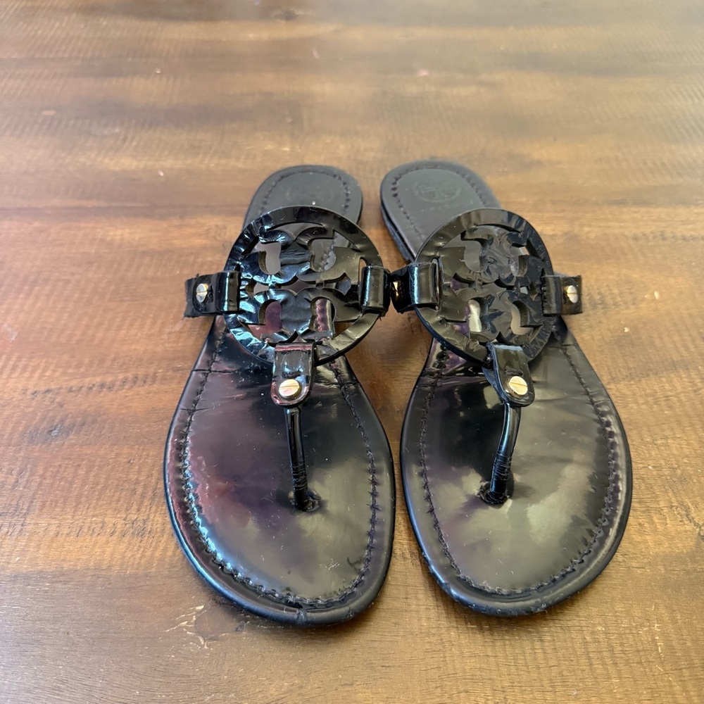 Tory Burch Black Miller Sandals - Size 7